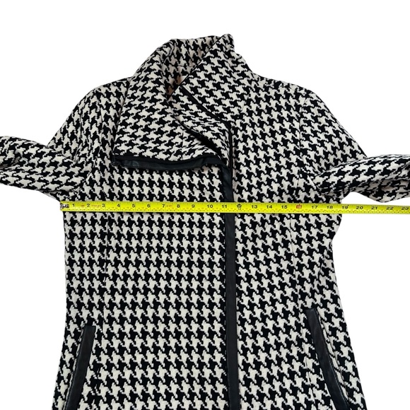 Calvin Klein Black & White Houndstooth Wool Blend Zip Coat — Women’s 6 - Picture 13 of 13